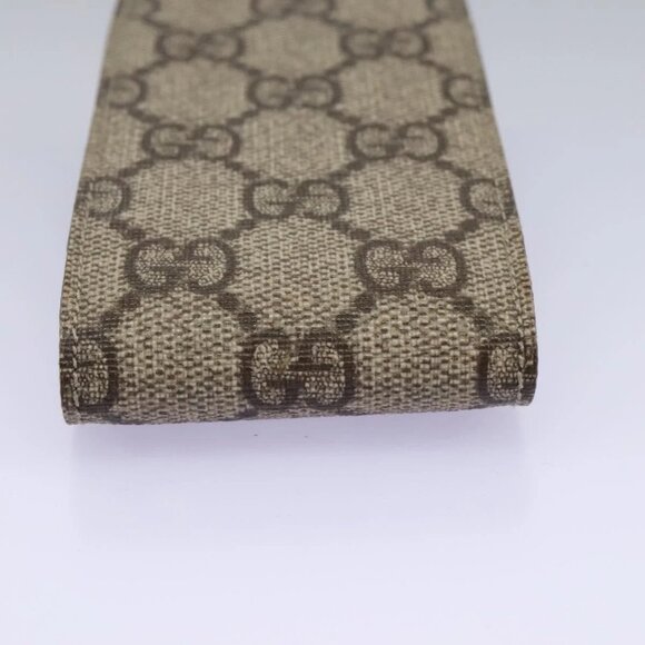 GUCCI GG Supreme Pouch PVC Leather Beige 125848 Auth 113564 - Picture 9 of 16